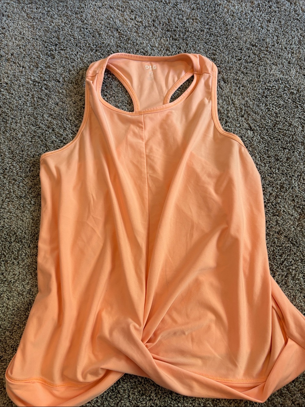DSG Peach Racerback Twist-Front Tank Top